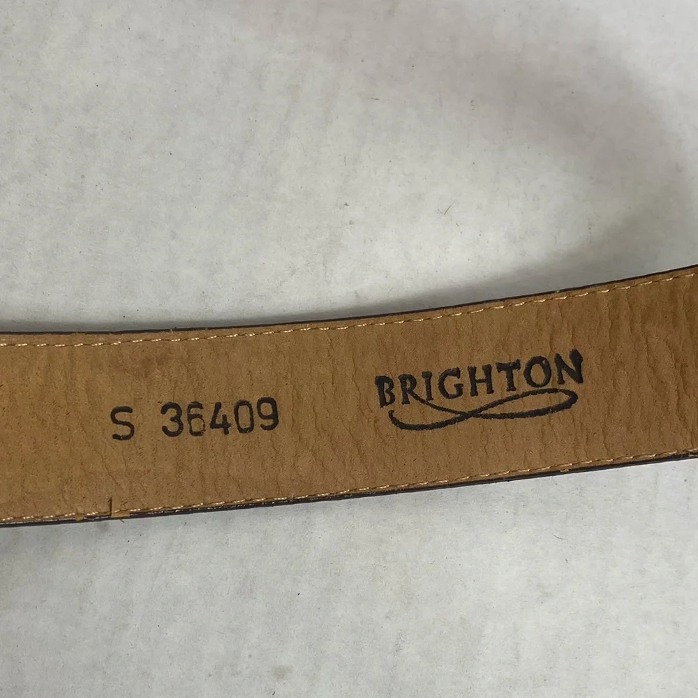 Brighton Brown Belt with Silver Hardwear‎ Small